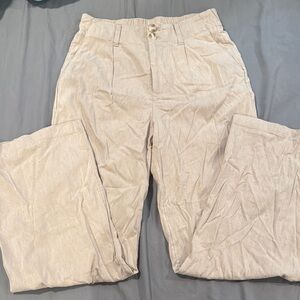 Cream Wide Leg Pants